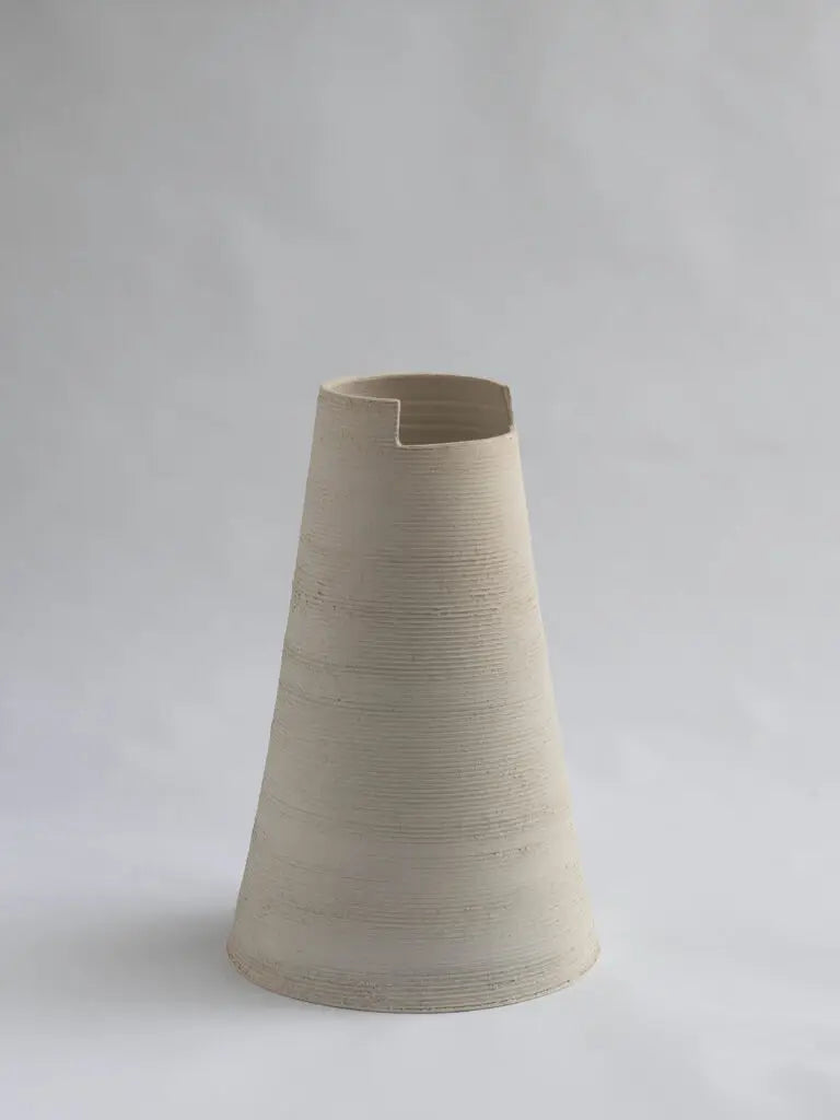 Cut High Vase — Handmade Raku Ceramic Vase - product detail
