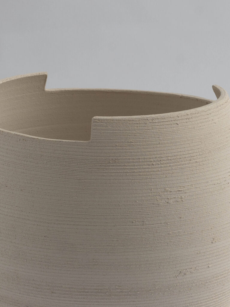 Cut High Vase — Handmade Raku Ceramic Vase - product detail