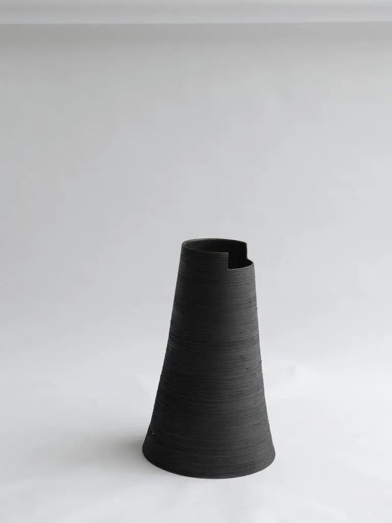 Cut High Vase — Handmade Raku Ceramic Vase - product detail