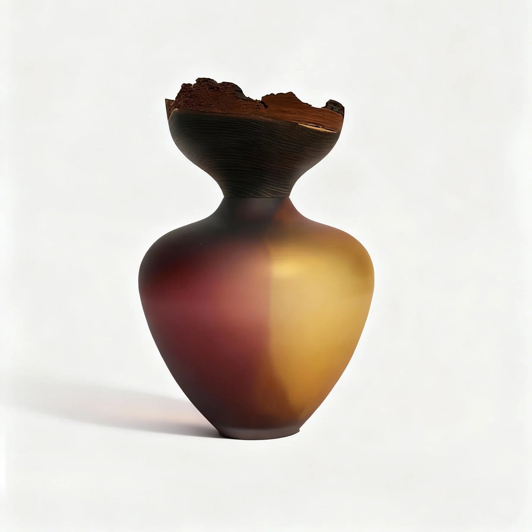 Vase with a unique design on a white background