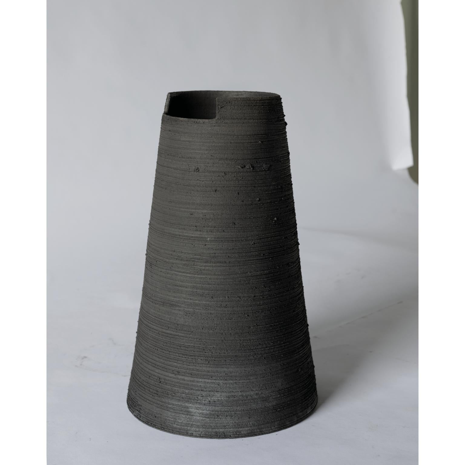 Cut High Vase — Handmade Raku Ceramic Vase - product detail