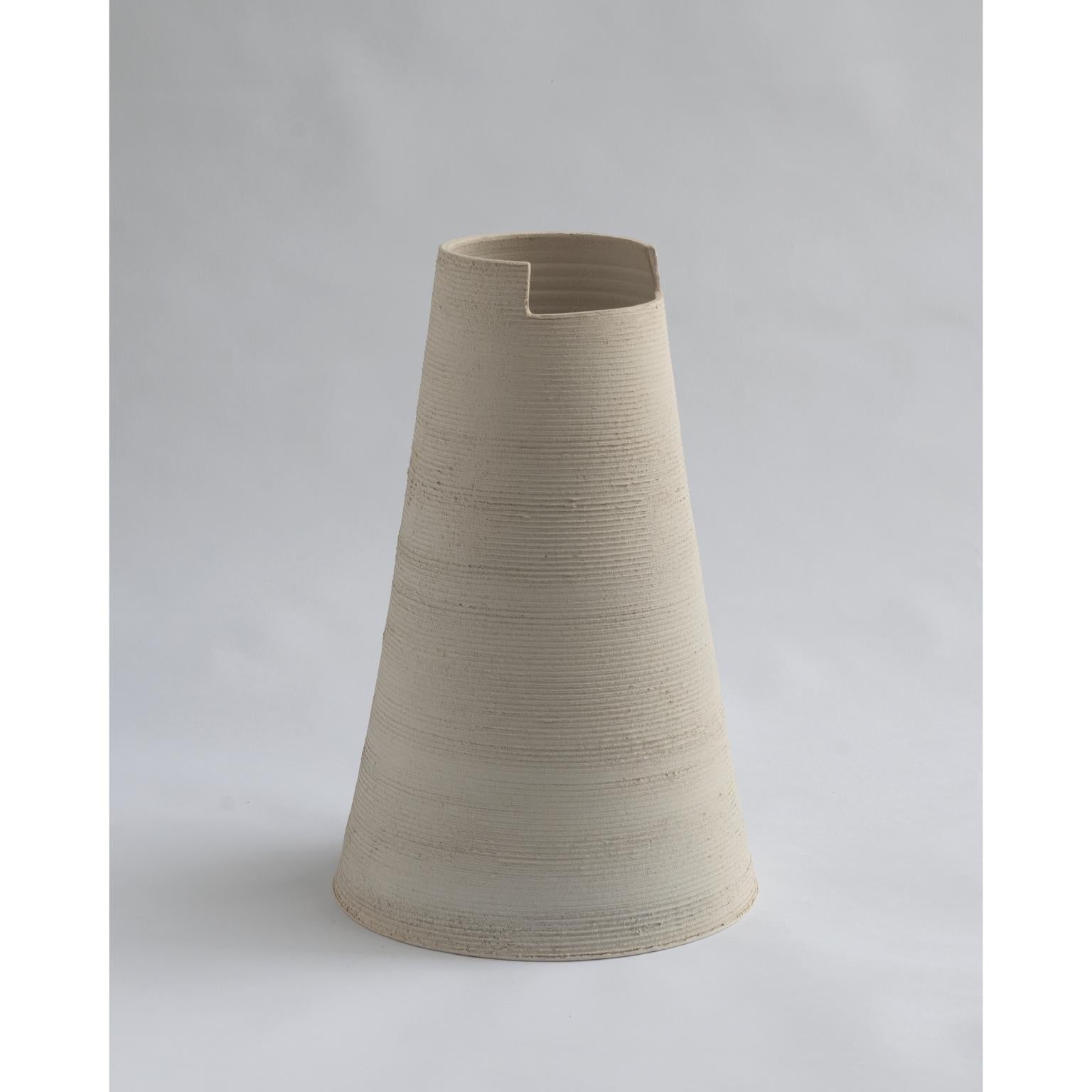 Cut High Vase — Handmade Raku Ceramic Vase - product detail