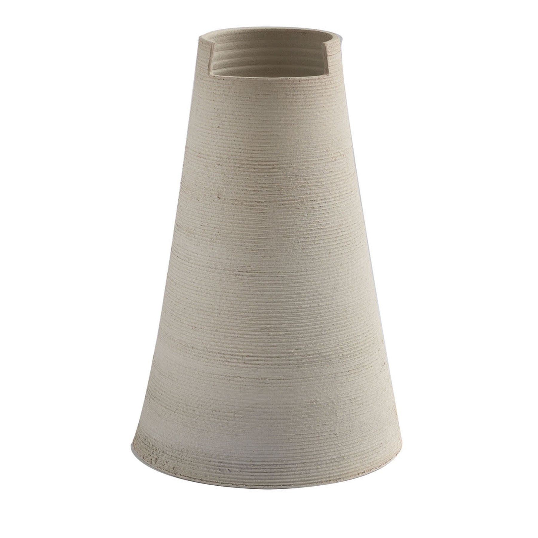 Textured beige lampshade on a white background