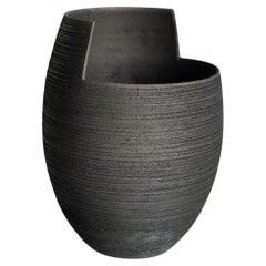 Cut Medium Vase — Handmade Raku Ceramic Vase - product detail